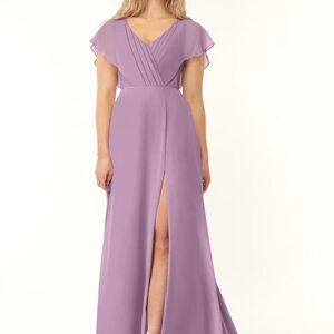 AZAZIE RYLEE Wisteria A-Line Pleated Chiffon Dress